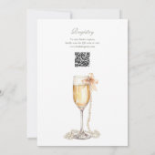 Brunch und Bubbly QR Code Sage Green Brautparty Einladung (Rückseite)