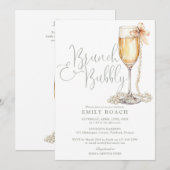 Brunch und Bubbly QR Code Sage Green Brautparty Einladung (Vorne/Hinten)