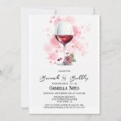 Brunch und Bubbly Red Wine Glass Brautparty Einladung (Vorderseite)