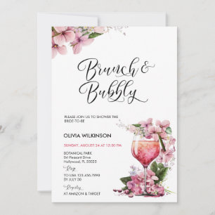 Brunch und Bubbly   Rosa Cocktail Einladung