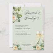 Brunch und Bubbly Rose Champagner-Brautparty Einladung (Vorderseite)