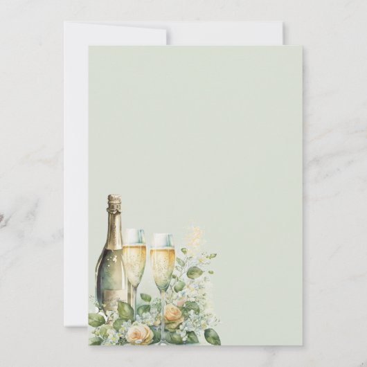 Brunch und Bubbly Rose Champagner-Brautparty Einladung (Rückseite)