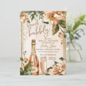 Brunch und Bubbly, Rose gold Bridal Champagne Einladung (Stehend Vorderseite)