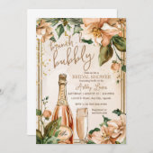 Brunch und Bubbly, Rose gold Bridal Champagne Einladung (Vorne/Hinten)