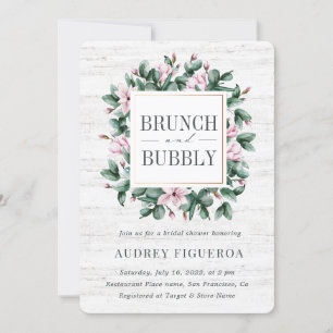 Brunch und Bubbly Rustic Eukalyptus Brautparty Einladung