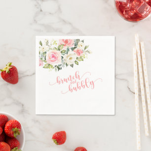 Brunch und Bubbly Serviette - Rosa