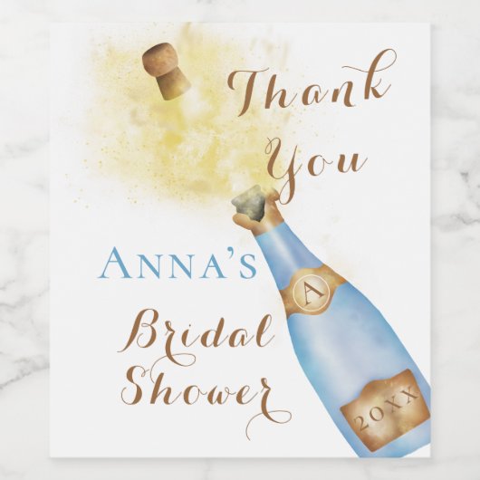 Brunch und Bubbly Sparkling Bridal Showe Weinetikett (Einzelnes Label)
