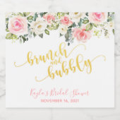 Brunch und Bubbly Sparkling Wine Label - Gold Text Schaumweinetikett (Einzelnes Label)