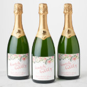 Brunch und Bubbly Sparkling Wine Label - Rosa Text Schaumweinetikett (Flaschen)