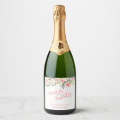 Brunch und Bubbly Sparkling Wine Label - Rosa Text Schaumweinetikett (Vorderseite)