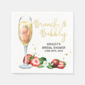 Brunch und Bubbly Strawberry und Champagner-Dusche Serviette (Vorderseite)