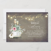 Brunch und Bubbly Succules Pumpkin-Brautparty Einladung (Vorderseite)