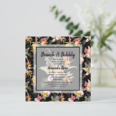 Brunch und Bubbly Tropical Brautparty Einladung (Stehend Vorderseite)