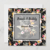 Brunch und Bubbly Tropical Brautparty Einladung (Vorderseite)