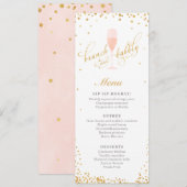 Brunch und Bubbly Verlobung | Dusche Menükarte (Vorne/Hinten)