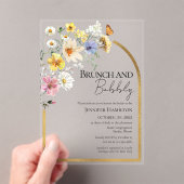 Brunch und Bubbly | Wildblume Boho Brautparty Acryleinladungen (Insitu (Handheld))