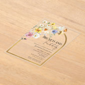Brunch und Bubbly | Wildblume Boho Brautparty Acryleinladungen (Ablage )