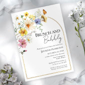 Brunch und Bubbly | Wildblume Boho Brautparty Einladung