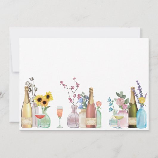 Brunch und Bubbly | Wildblumen und Champagner Einladung (Rückseite)