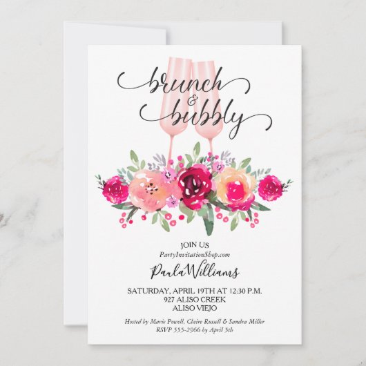 Brunch und Bubby Brautparty Einladung (Vorderseite)