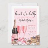 Brunch und Champagner-Brautparty Einladung (Vorderseite)