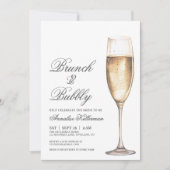 Brunch und Champagner Brautparty Einladung (Vorderseite)