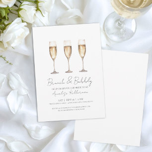Brunch und Champagner Brautparty Einladung