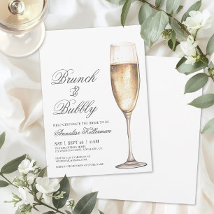 Brunch und Champagner Brautparty Einladung