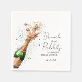 Brunch und Champagner-Brautparty Serviette (Vorderseite)