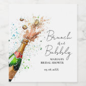 Brunch und Champagner-Brautparty Weinetikett (Einzelnes Label)