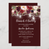 Brunch und Dusche mit kräftigen Blumenlampen Einladung (Vorne/Hinten)