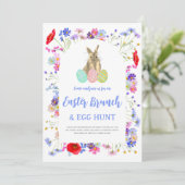 Brunch und Eierjagd zu Ostern Einladung (Stehend Vorderseite)