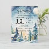 Brunch und fröhliches Party zu Mittag essen Einladung (Stehend Vorderseite)