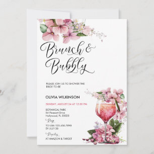 Brunch und Glamour   Rosa Cocktail Einladung