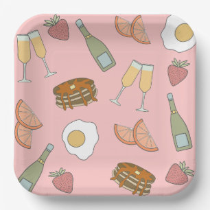 Brunch und Glitzernde Papierplatten Pappteller