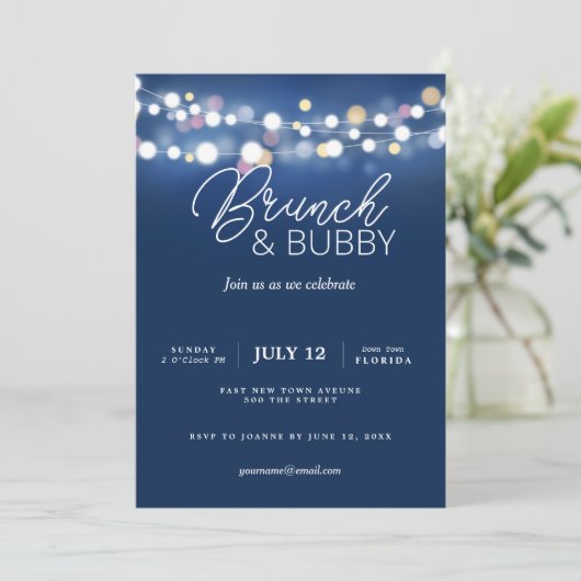 Brunch und glühende Weihnachten im neuen Jahr in R Einladung (Stehend Vorderseite)