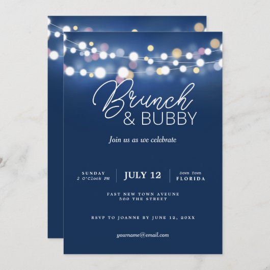 Brunch und glühende Weihnachten im neuen Jahr in R Einladung (Vorne/Hinten)