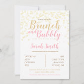 Brunch und Goldblase Einladung (Vorderseite)