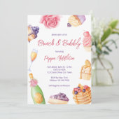 Brunch und Patisserie Pancakes Champagner Einladung (Stehend Vorderseite)