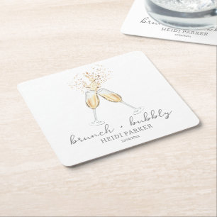 Brunch und prickelndem Champagner Hochzeitsshower Rechteckiger Pappuntersetzer