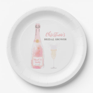 Brunch und prickelndem Champagner-Junggesellinnena Pappteller