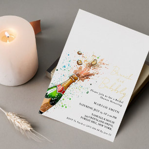Brunch und prickelnder Champagner Brautparty  Folieneinladung