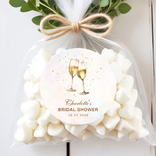 Brunch und prickelndes Champagner-Brautjunggeselli Runder Aufkleber