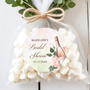 Brunch und prickelndes Champagner-Junggesellinnen- Runder Aufkleber