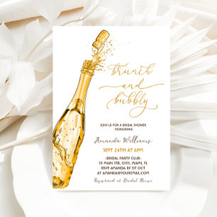 Brunch und prickelndes Gold Champagner Junggeselli Einladung