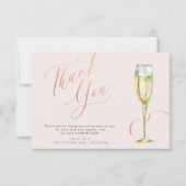 Brunch und Rose, vergoldetes Brautparty Dankeskarte (Vorderseite)