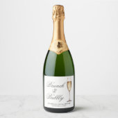 Brunch und Sprudel Brautparty Schaumweinetikett (Vorderseite)