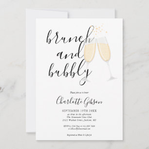 Brunch und Sprudel Brautparty-Signaturschrift Einladung