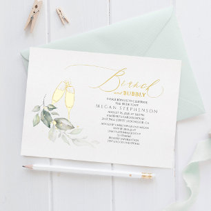 Brunch und Sprudel Elegante Grün Bridal Shower Folieneinladung