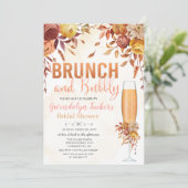 Brunch und Sprudel Hochzeitsdusche Einladung (Stehend Vorderseite)